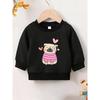European sizes Cute Cartoon Dog Print Pattern 0-3 Years Old  Kid Comfortable Spring Thin Round Neck Sweatshirt Suitable for Outdoor Wear