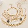 Высококачественный ювелирный набор из четырех предметов 2026 black love star, персонализированный простой многослойный золотой полый браслет-цепочка
