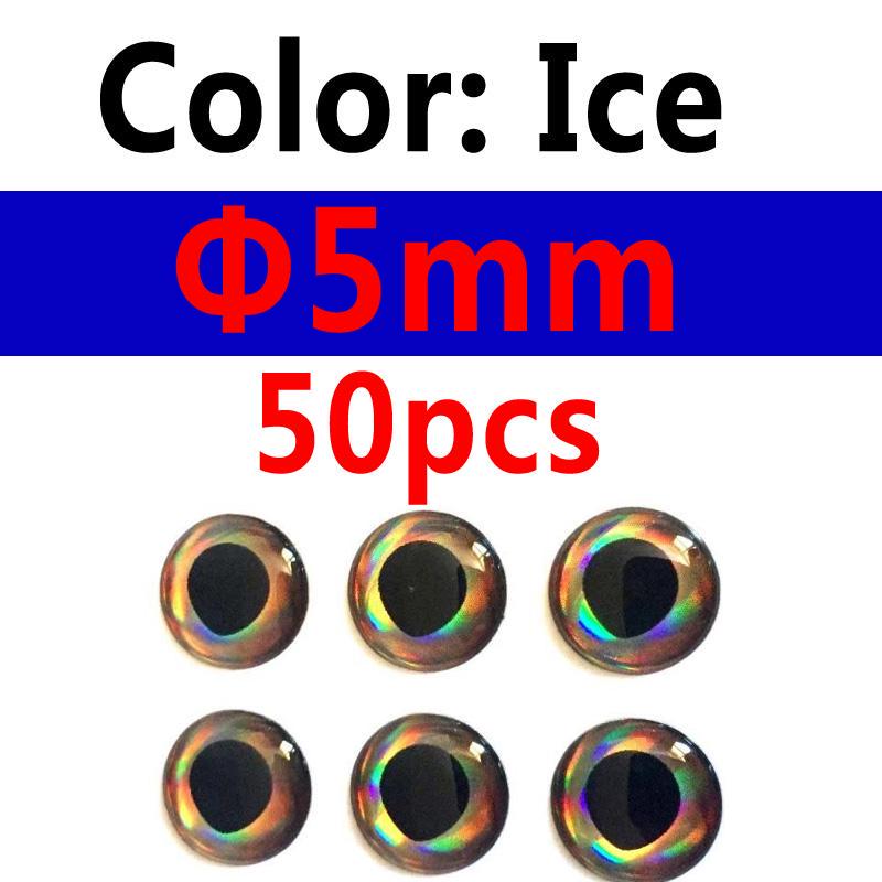 50PCS Holographic 3D 4D Fish Eyes for Fly Tying Streamers Baitfish Wood Plastic Lure Popper DIY Eyes