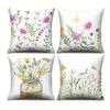 Floral Patterned Pillowcase with BlossomsSuitable for Sofa Car Bedroom Decorative Cushion Cover Pillow Cover