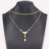Nidin Top Quality 8 Styles Double Layers Minimalist Necklace Ethnic Feather Party Birthday Jewelry Fine Gold Plated Gift