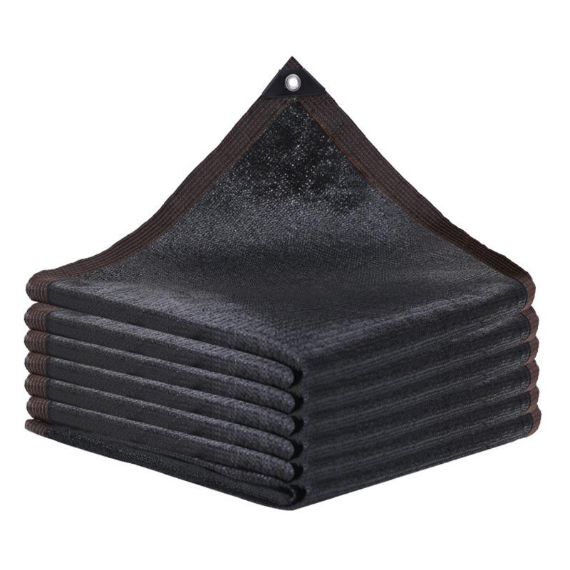 Black Outdoor Shade Net: Anti-Aging, Heat-Insulating, Thickened Sunscreen with Edging and Punch Holes