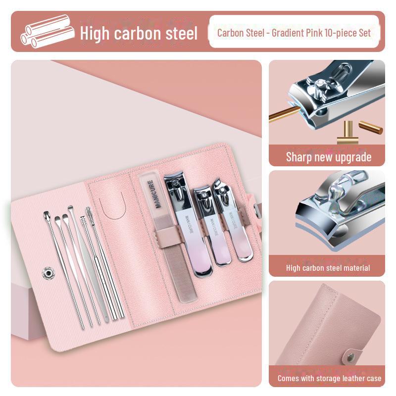 Набор кусачек для ногтей с градиентным цветом: Четырехсекционный вращающийся мешок с большими и малыми косыми клипсаторами