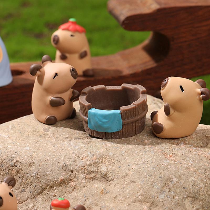 Мультфильм Милая Капибара Мини Украшения Миниатюрные Фигурки Творческие Украшения Для Дома Сделай Сам Аксессуары Кавайные Украшения Для Рабочего Стола Подарок