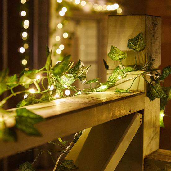 String Light Attractive High Simulation Eco-friendly Vine String Light Faux Greenery Leaves Fairy Night Light Vine String Light