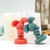 Силиконовая форма для свечи Пасхальный кролик DIY Цветок Кролик Форма для пасхальной свечи Гипсовая форма для торта Декоративные подарки Для домашнего использования