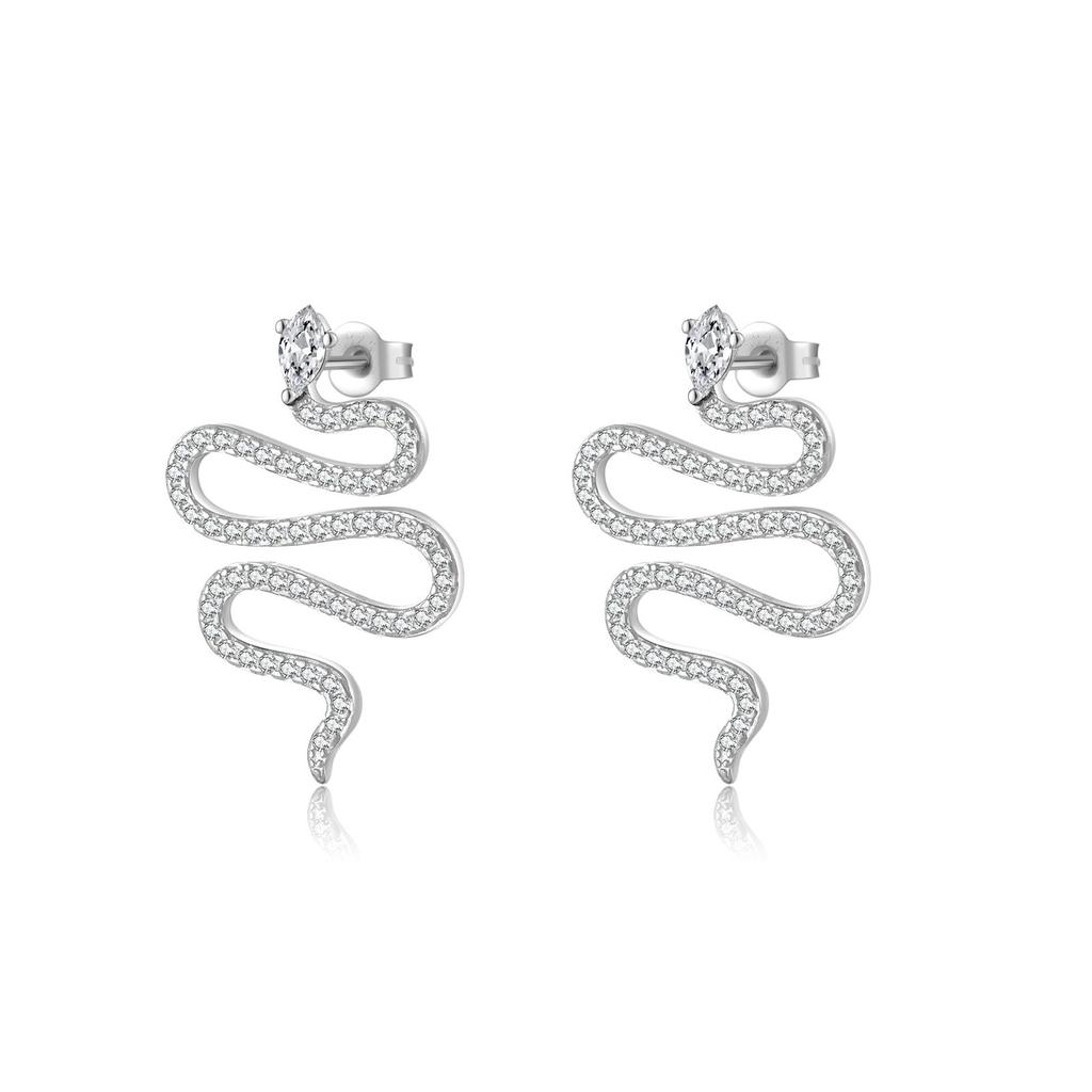 ANDYWEN 100% Стерлингового Серебра 925 пробы, Золото, Сплит-покрытие, Длинные серьги-капли с фианитами в виде змеи, серьги-подвески в стиле рок-панк, вечерние украшения для девочек, 2023