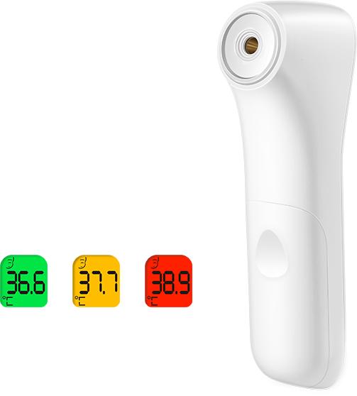 Large Blue Backlit LCD Display Forehead Non-Contact Thermometer High Accuracy Body Surface Room Temperature Reading 30 Memory