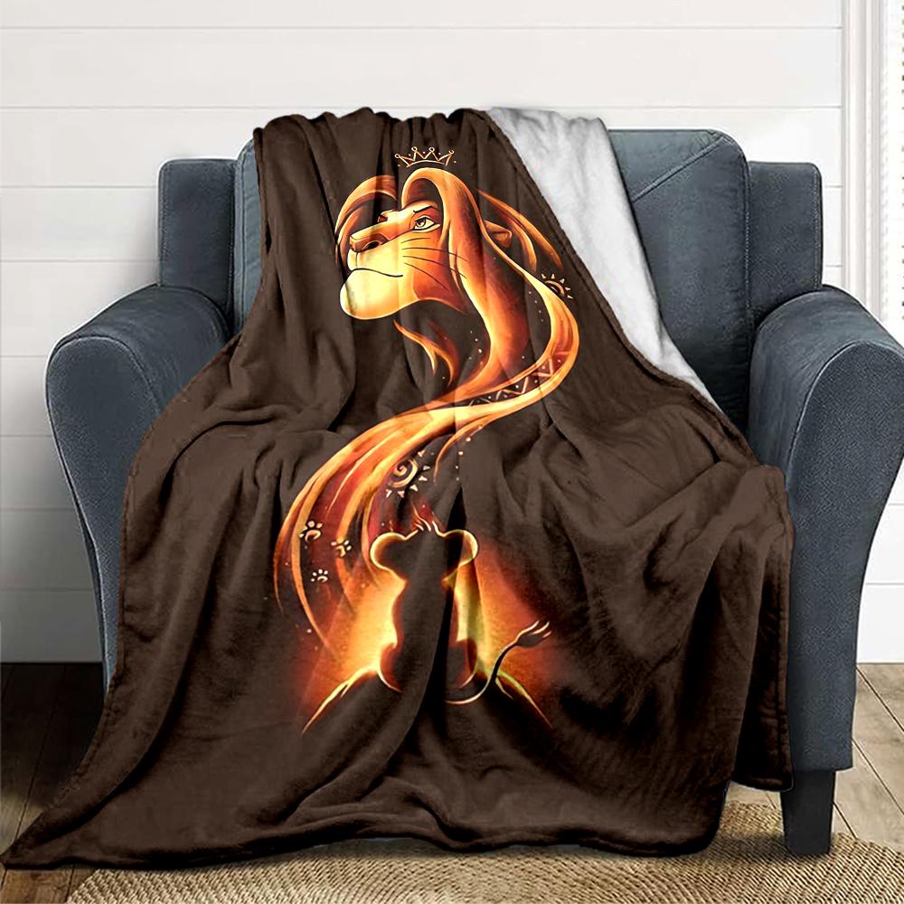 1Pc Lion Adventure Blanket For Couch Bed Plush Cozy Fuzzy Blanket Super Soft Warm Blankets For Fall And Winter 0918270