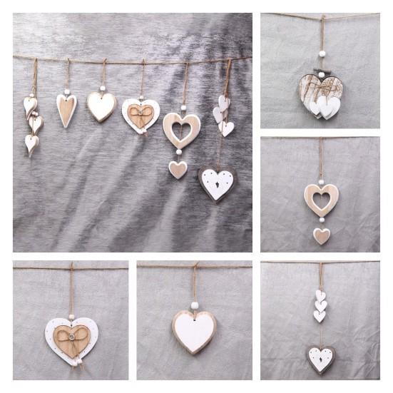 Heart Shape DIY Embellishments Wedding Hanging Pendant Wood Wall Pendant Home Decor