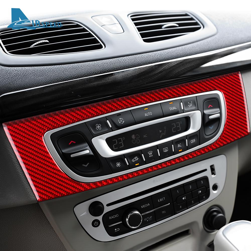 Настоящая мягкая наклейка из углеродного волокна для Renault Fluence Megane 3 RS 2009 2010 2011 2012 2013 2014 2015 LHD RHD Автомобильный центральный блок управления CD