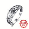 Retro 925 Sterling Silver Floral Hollow Ring for Women Fashion Boutique Jewelry Party Gift