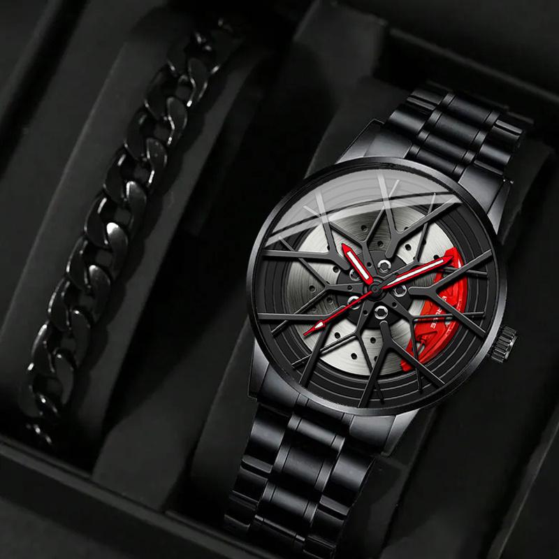 Fashion Men's Watches Luminous Wheel Watches Business Sports Casual Watches Quartz Steel Watches,Gifts for Men