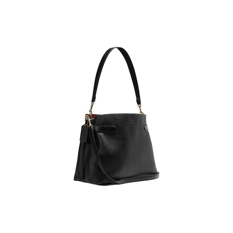 New COACH Hanna Cow Leather Portable Crossbody Bag, Shoulder Bag Women's Black CH537-IMA47