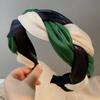 Женская повязка на голову, плетеная повязка на голову, женский широкий боковой обруч для волос, контрастный цвет, элегантный головной убор для девочек, обруч на голову
