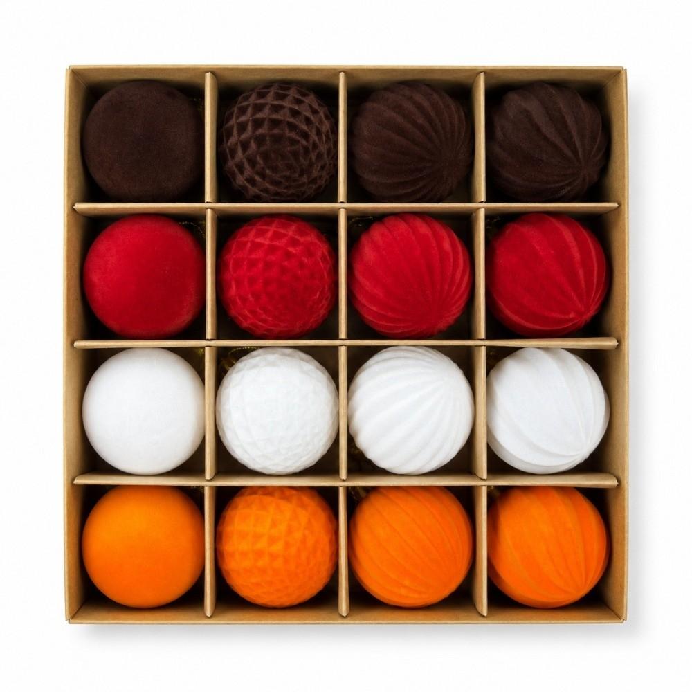 Shatterproof Plastic Velvet Christmas Balls Multi Texture Multi Texture Baubles Home Aesthetic