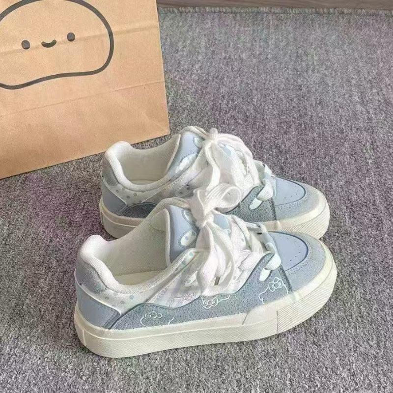 Универсальные нишевые туфли детские осенние новые на платформе белые туфли милые мультяшные кеды хлеб