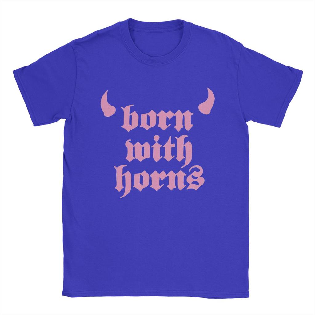 Футболки с изображением пулемета Келли MGK Born With Horns для мужчин, классные хлопковые футболки с круглым вырезом и коротким рукавом, идея для подарка, одежда
