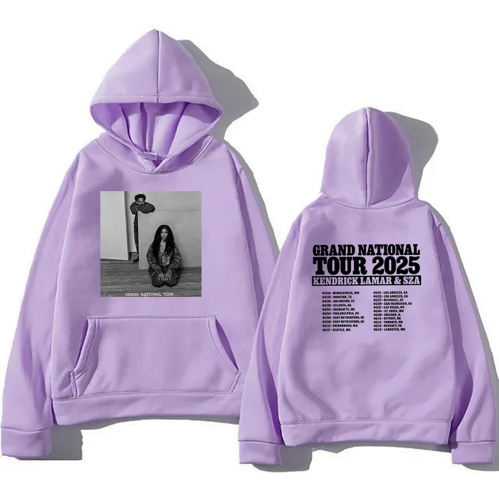 Худи Grand National Tour 2025 SZA Kendrick Lamar Мужские/женские Худи Харадзюку Унисекс Зимний Флисовый Пуловер Свитшот Винтаж