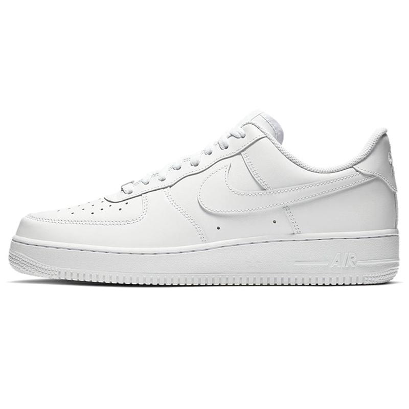 Nike Nike Air Force 1 Ударопрочные Быстросохнущие Низкие Кеды для Скейтборда Унисекс Белые Коричневые CW2288-111(КомандаH-S-BOX)