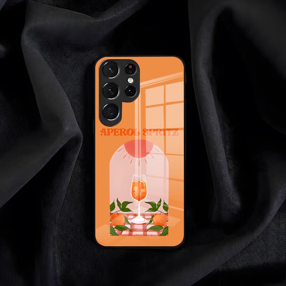 Чехол для телефона A-Aperol S-Spritz для Samsung S26 S25 Edge S24 S23 S22 S21 S20 Ultra Plus FE Стеклянная крышка