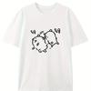 Authorized Self-deprecating Bear Korean Men's and Women's Casual Short-sleeved T-shirt Design Cartoon Bear Pattern Printi