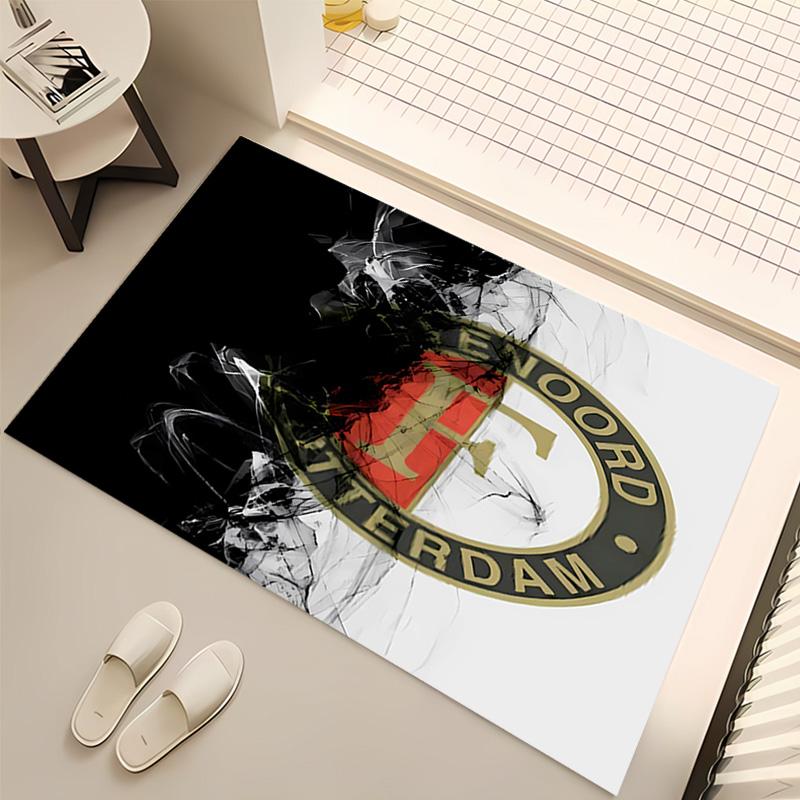 1pc Feyenoord Rotterdam logo Print Area Rug - Soft, Washable Non-Slip Indoor Mat, Living Room, Home Office Decorative Rug,Office Decorative