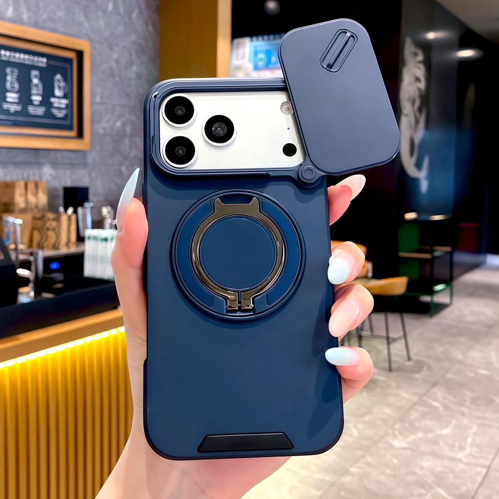 Ударопрочный бронированный чехол для iPhone 18 17 16 15 14 13 12 11 Pro Max Plus 17E 16E E 18Pro 17Pro iPhone17 Подставка Сдвижная крышка камеры