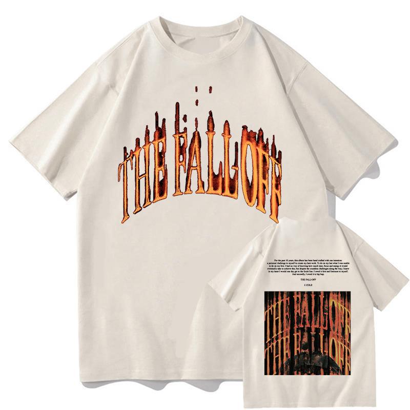 J Cole THE FALL OFF TShirts Graphic Clothing Hip Hop Rap Pure Cotton ONeck Short Sleeve Music Merch Tops Classic Streetwear