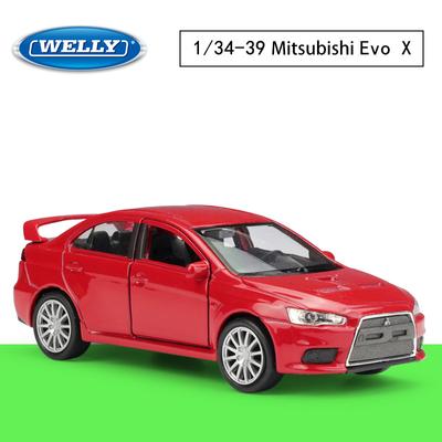 Масштаб 1/36 Welly Mitsubishi Lancer Evolution X, модель автомобиля из сплава, литье под давлением, металлические игрушечные транспортные средства, модель автомобиля, коллекция высокой имитации, детские подарки