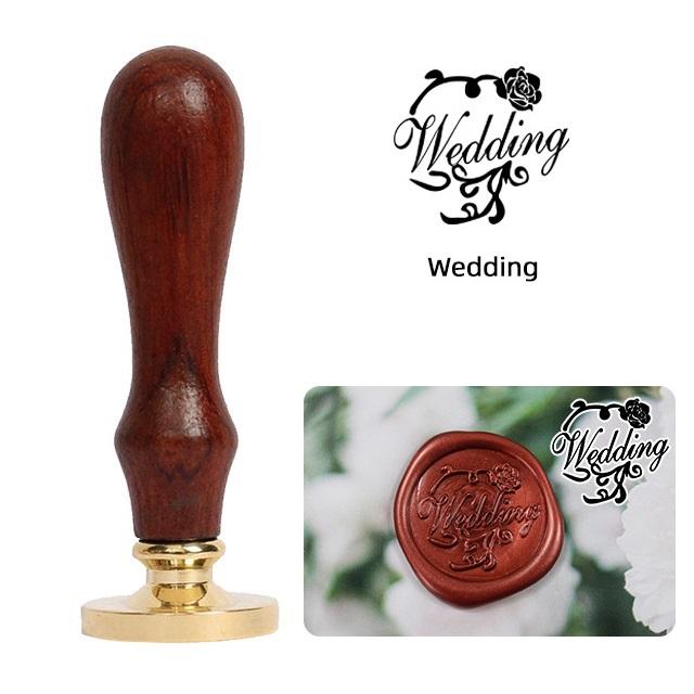 Ретро деревянная и латунная печать для сургуча с декоративными узорами для приглашений и скрапбукинга