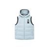 Logo Pattern Zipper Hooded Sleeveless Down Vest Unisex Vests Blue 172241902-2