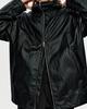 Youth Faux Leather Windbreaker Jacket - Black