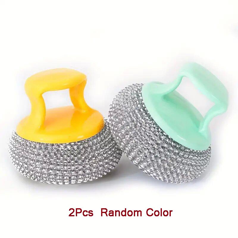 Kitchen Specific Household Stove Random Color Convenient Practical Steel Wire Ball Stainless Steel Scrubbers Brush 1 PCS/2PCS  Accessories