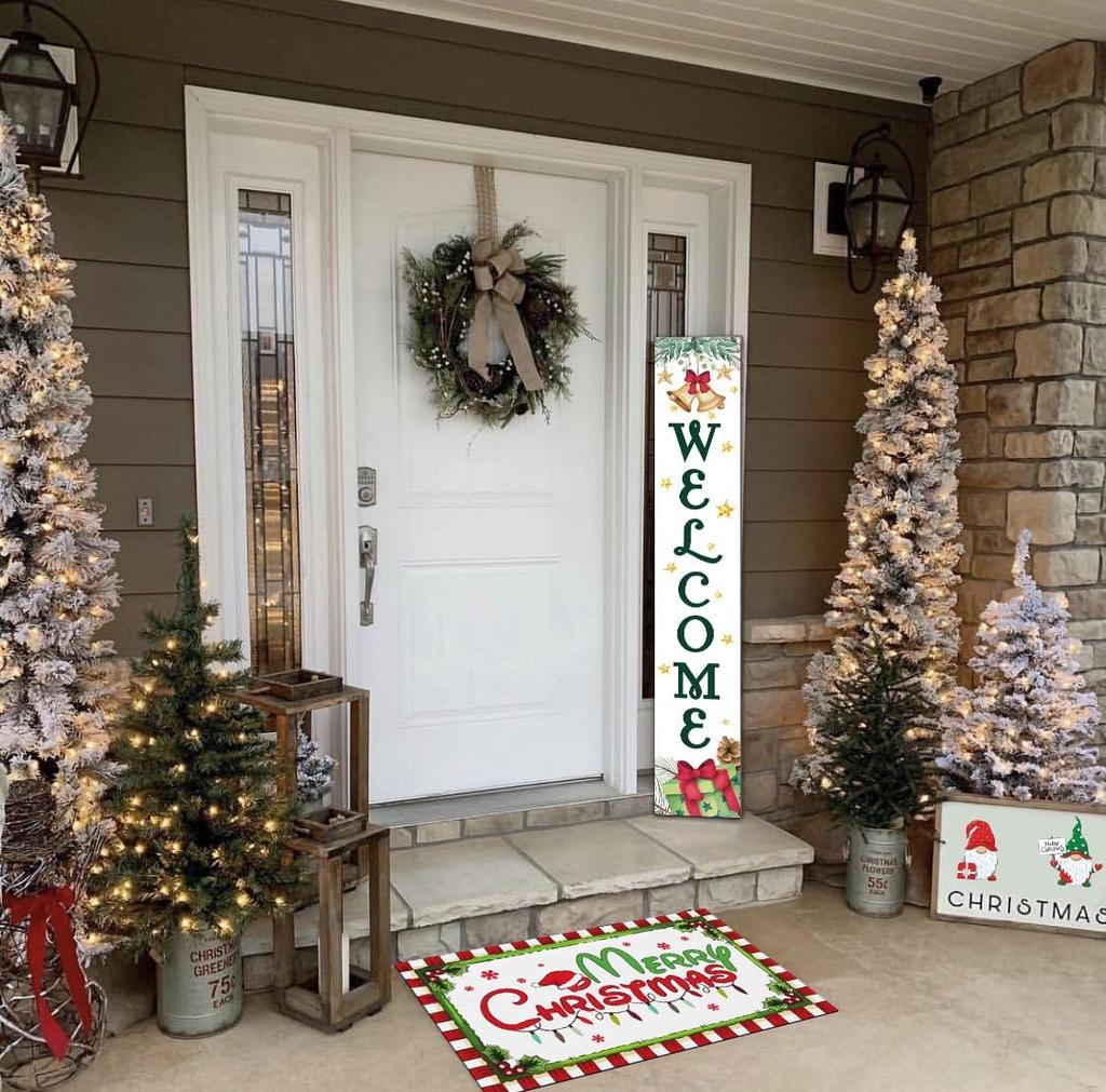 Рождественский коврик для пола, противоскользящий, приветственный коврик для помещений и улицы, для кухни и гостиной, ковер, украшение для дома