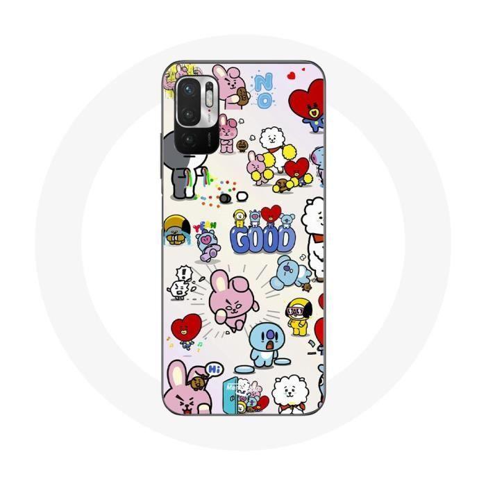 Coque pour Xiaomi Redmi Note 10 5G BTS Bangtan Sonyeondan BT21 Van Tata Chimmy Cooky Rj Koya Mang Et Shooky
