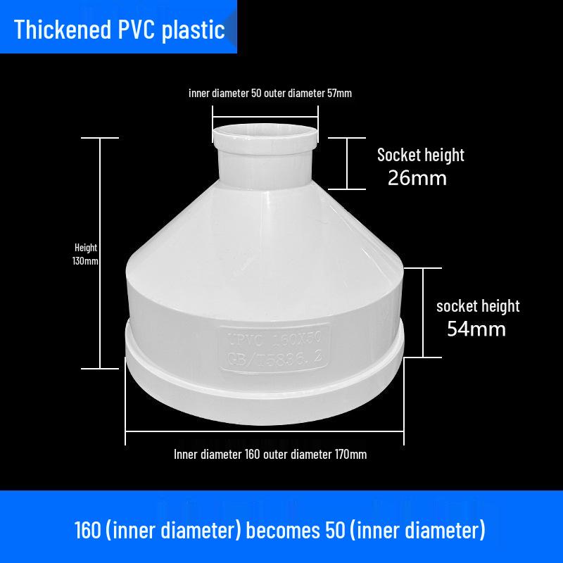 Air System Duct Fan Adapter: Large to Small Soft PVC Connection, 100 to 75