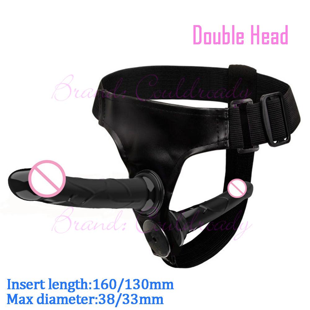 Double Penis Dual Ended Strapon Ultra Elastic Harness Belt Strap On Dildo Adult Sex Toys for Woman Couples Anal Soft Dildos