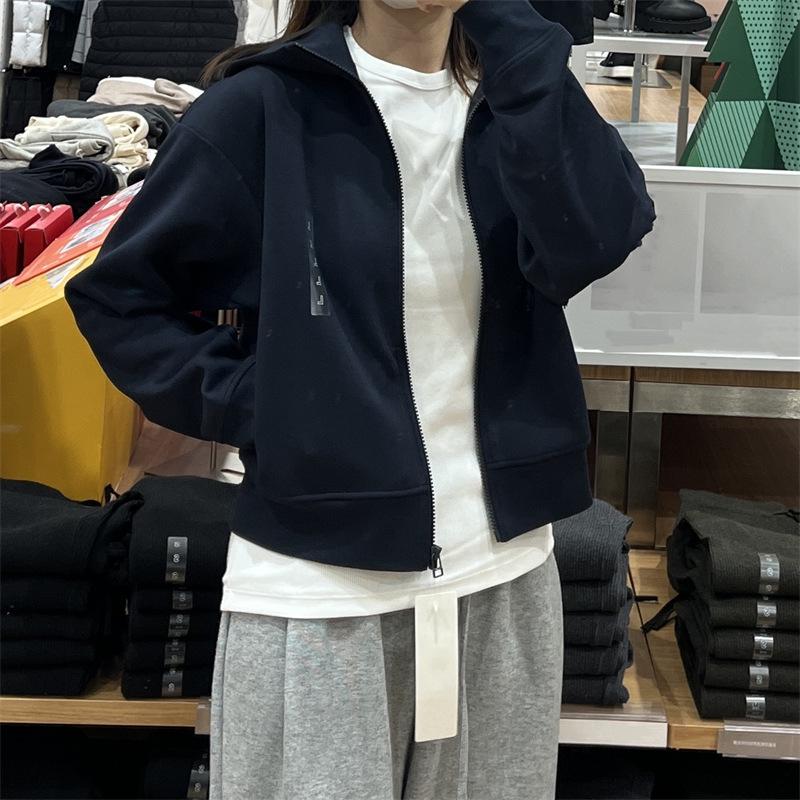 Women's Quick-Dry Japanese-Style Loose Hooded Jacket - Long-Sleeve Casual Zip-Up Sweatshirt