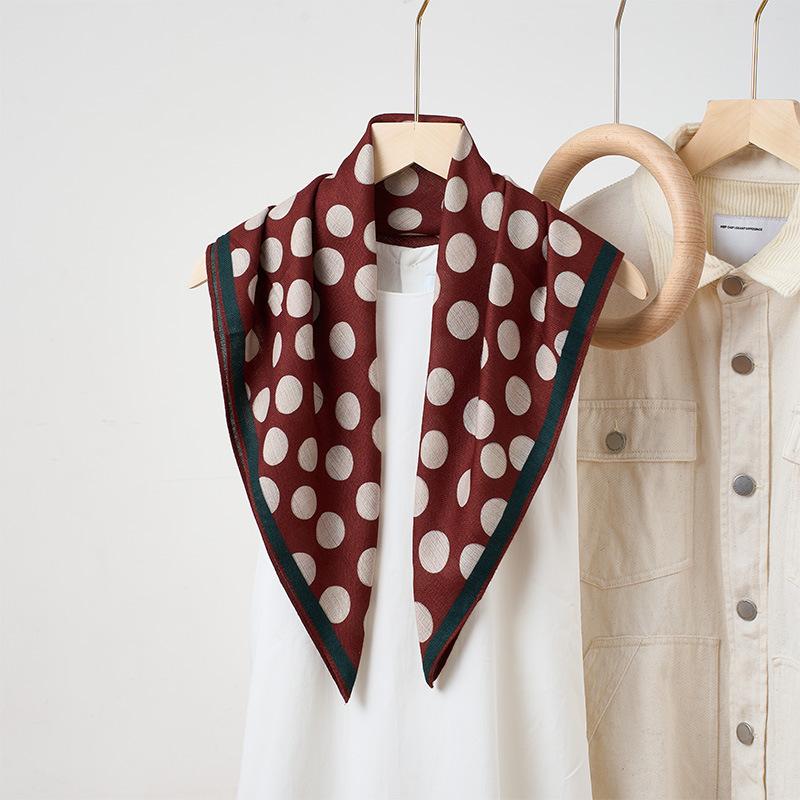 Elegant Polka Dot Double Sided Printed Versatile Women Fashion Neck Scarf