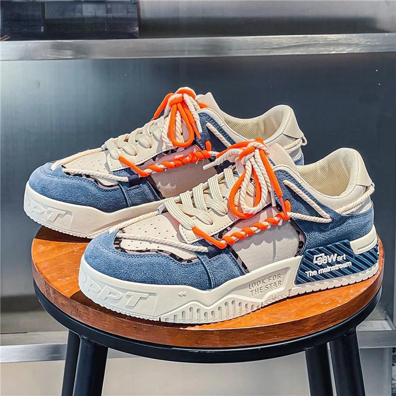 Модная мужская обувь Кроссовки Модная шнуровка Обувь для скейтбординга Удобная дышащая вулканизированная обувь Студенческая спортивная обувь Zapatillas