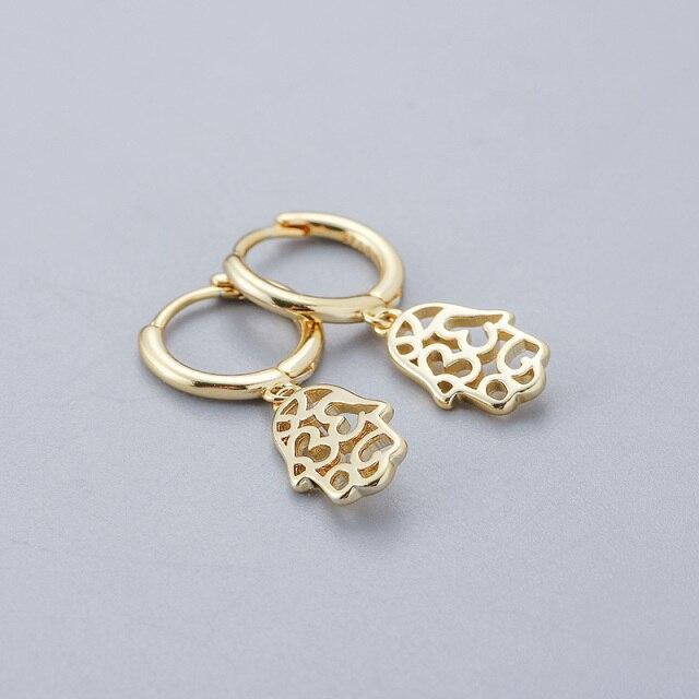 Серьги-кольца с подвеской в виде полой ладони из стерлингового серебра 925 пробы, модные женские простые серьги