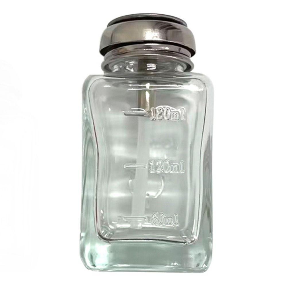 Square Clear Refillable Bottle Glass Liquid Pump Dispenser Bottle Makeup Remover