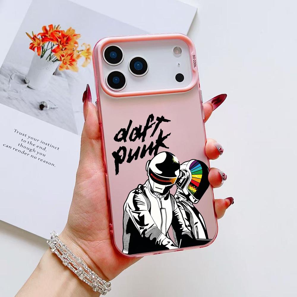 Чехол для телефона Band D-Daft Punk для iPhone 17 16 15 14 13 12 11 Pro Max Air Матовый Лазерный Аврора Ударопрочный Funda