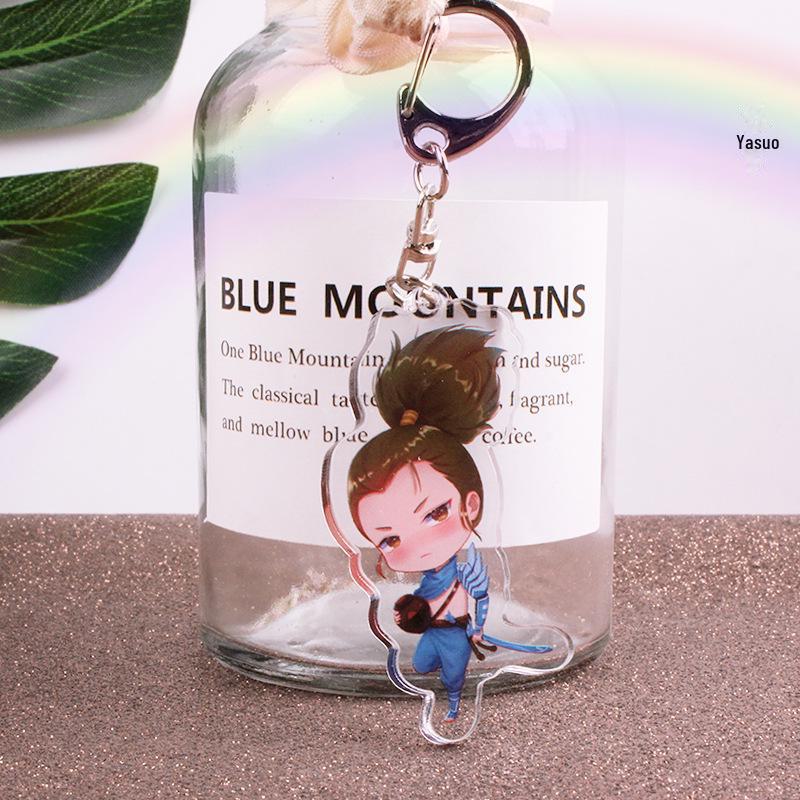 Аниме акриловый двухслойный сэндвич-подвесной брелок - Lualu Blind Monk Yasuo Comic Exhibition Accessories