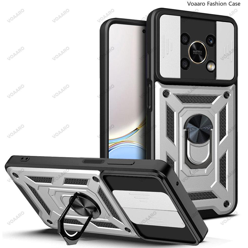 Slide Lens Protect Funda For Honor Y90 4G Case For Honor X9 X30 Y90 Y70 Plus Magic 4 Lite case Magnetic Ring Stand Holder Cover