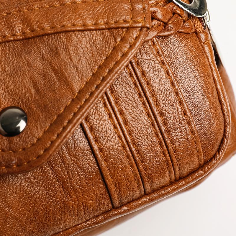 Женская сумка через плечо из искусственной кожи с несколькими отделениями, большая вместимость, сумка для мамы, винтажная сумка через плечо