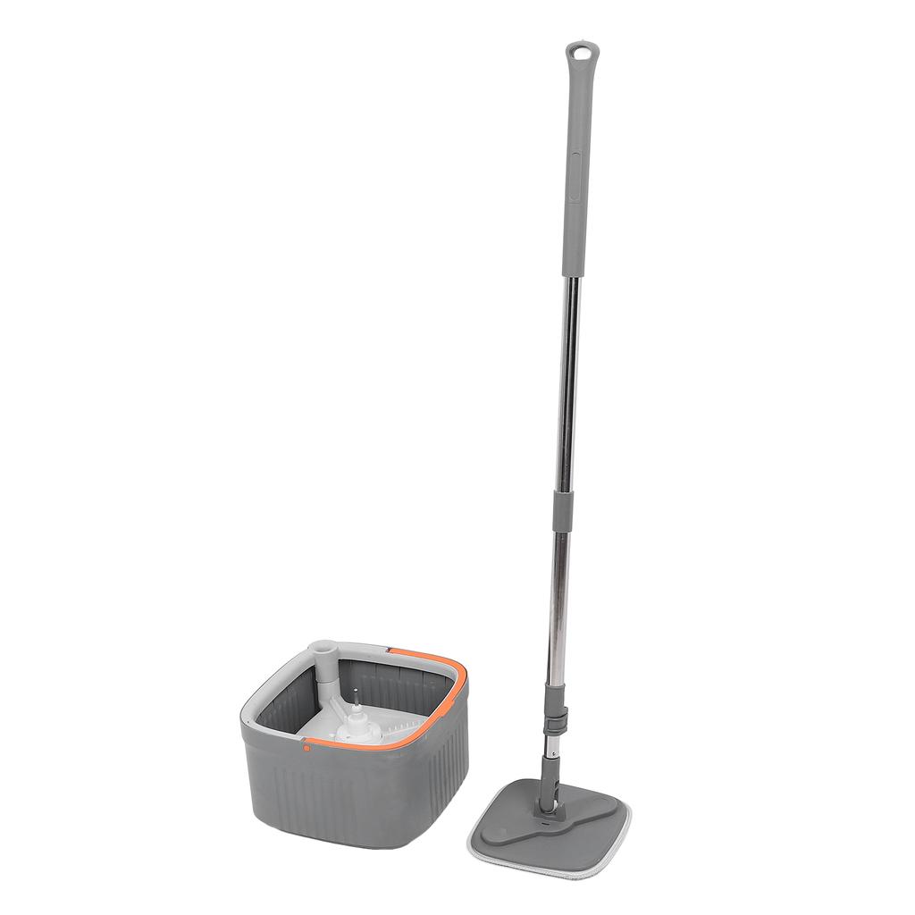 Набор из 2 ведер для швабры с вращающейся на 360 градусов микрофибровой шваброй для сухой и влажной уборки пола