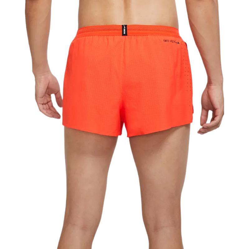 Nike AeroSwift 2-дюймовые шорты для бега удобного кроя с разрезом и принтом чистого логотипа, мужские брюки оранжевого цвета CJ7838-804