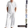 Men's Fashion Casual Summer Spring Short Sleeve POLO Neck Pants Suits Elegant